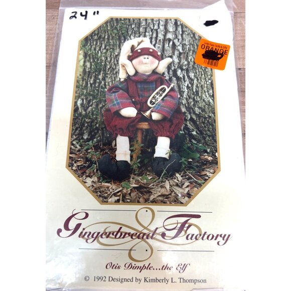 Vintage Gingerbread Factory Otis Dimple Elf Craft Pattern 24" Tall 1992 - Picture 1 of 3